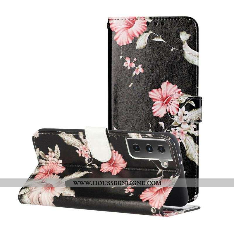 Housse Samsung Galaxy S21 5G Fleurs en Folies