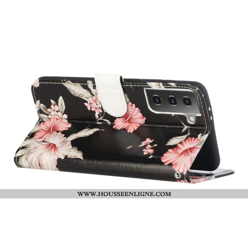 Housse Samsung Galaxy S21 5G Fleurs en Folies