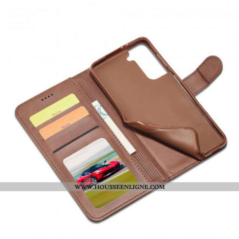 Housse Samsung Galaxy S21 5G LC.IMEEKE Effet Cuir