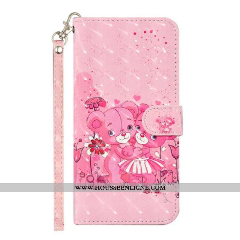 Housse Samsung Galaxy S21 5G Oursons Light Spots à Lanière