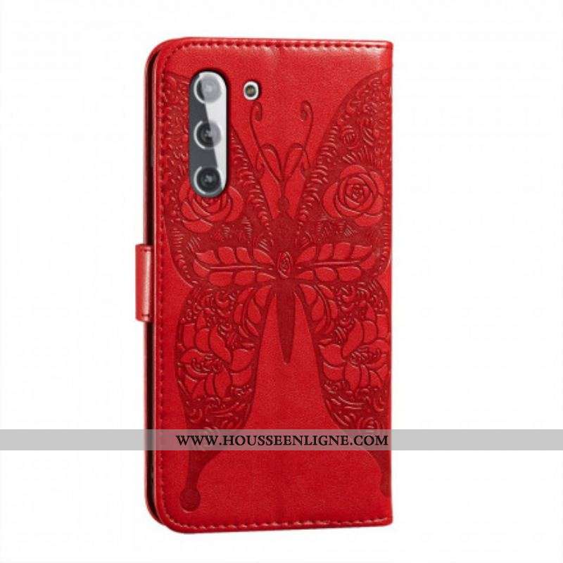 Housse Samsung Galaxy S21 5G Papillon Motif en Fleurs