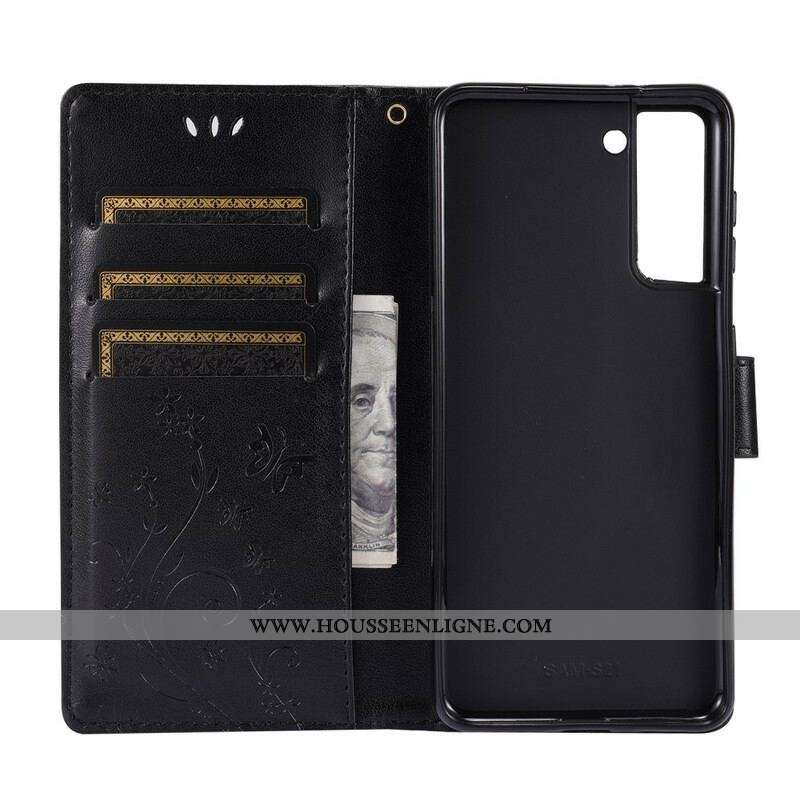 Housse Samsung Galaxy S21 5G Papillons au Vent