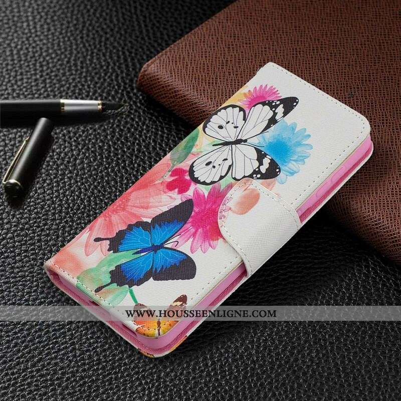Housse Samsung Galaxy S21 5G Papillons et Fleurs Peints