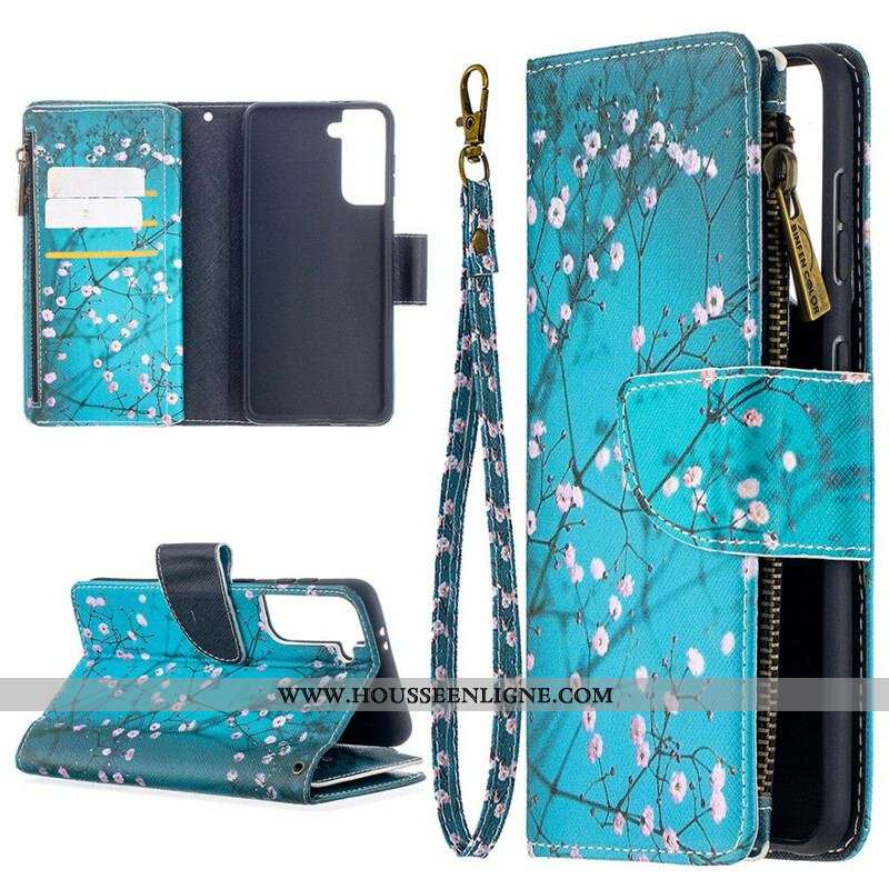 Housse Samsung Galaxy S21 5G Poche Zippée Arbre