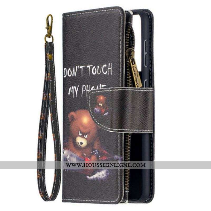 Housse Samsung Galaxy S21 5G Poche Zippée Ours