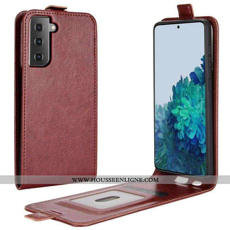 Housse Samsung Galaxy S21 5G Rabat Vertical Effet Cuir