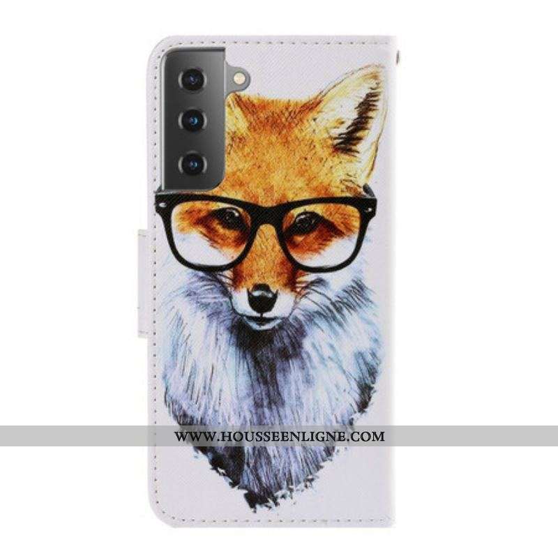 Housse Samsung Galaxy S21 5G Renard Intello à Lanière