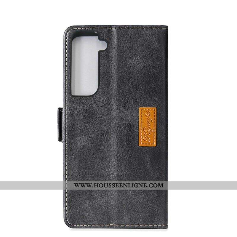 Housse Samsung Galaxy S21 5G Simili Cuir Bicolore