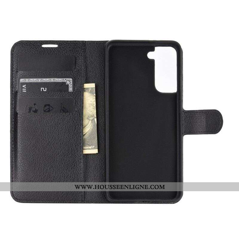 Housse Samsung Galaxy S21 5G Simili Cuir Litchi Classique