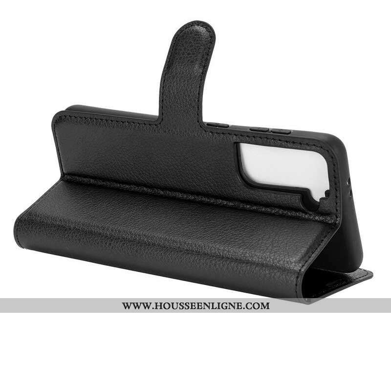 Housse Samsung Galaxy S21 5G Simili Cuir Litchi Classique