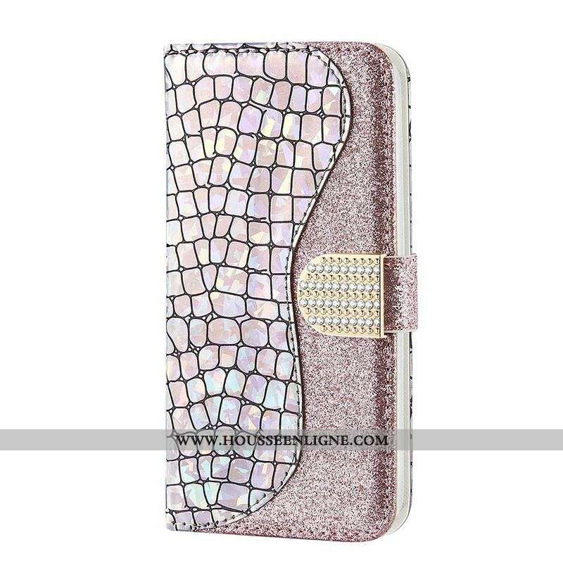 Housse Samsung Galaxy S21 FE Croco Diamants