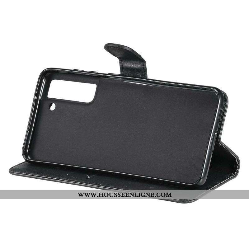 Housse Samsung Galaxy S21 FE Effet Cuir à Lanière
