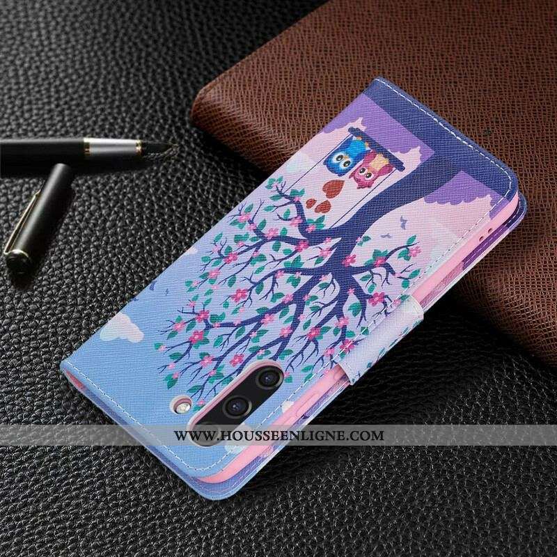 Housse Samsung Galaxy S21 FE Hiboux Sur La Balançoire