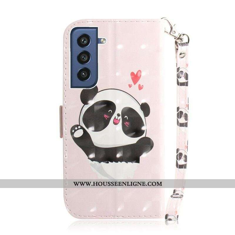 Housse Samsung Galaxy S21 FE Panda Love à Lanière