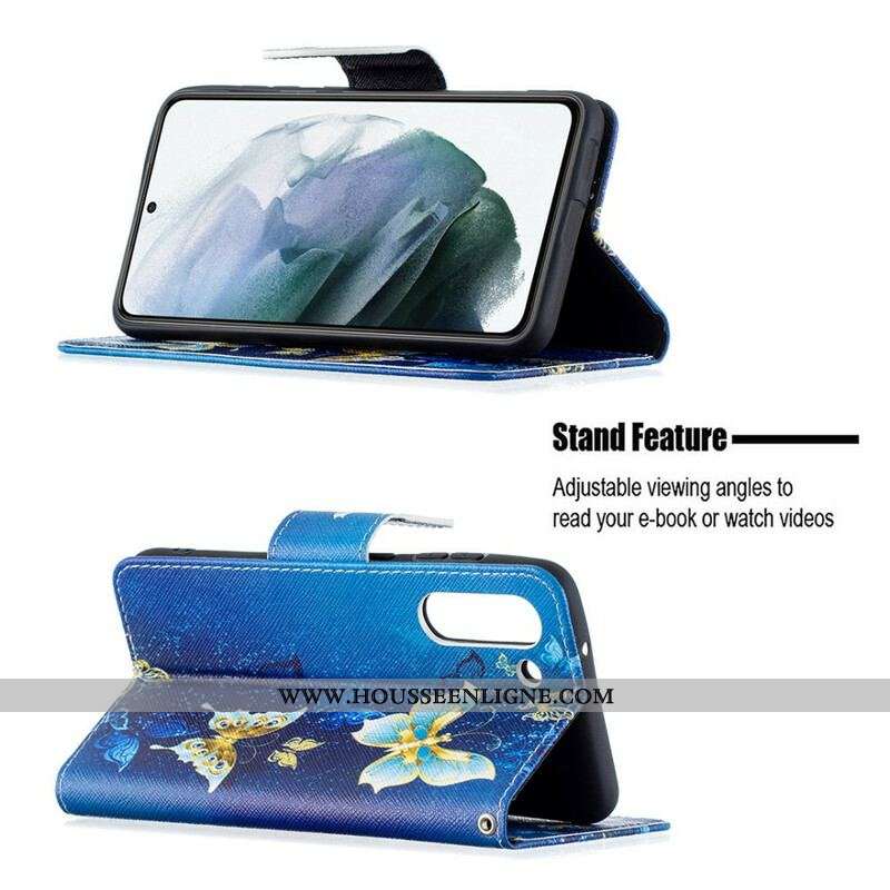 Housse Samsung Galaxy S21 FE Papillons Rois