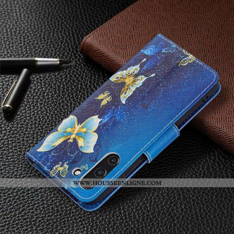 Housse Samsung Galaxy S21 FE Papillons Rois