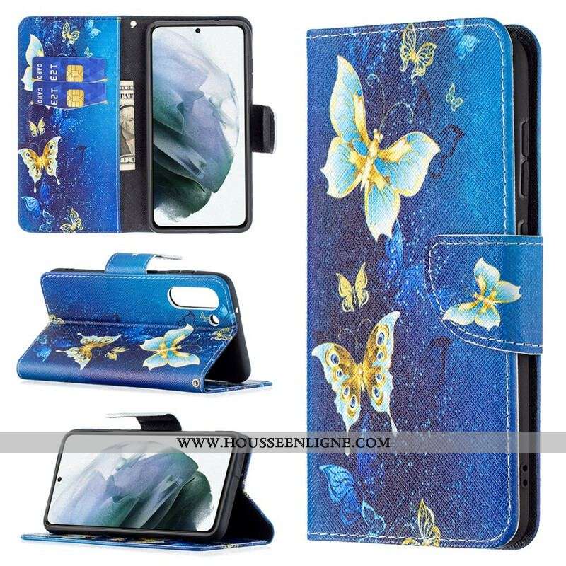 Housse Samsung Galaxy S21 FE Papillons Rois