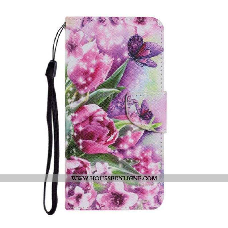 Housse Samsung Galaxy S21 FE Papillons et Tulipes