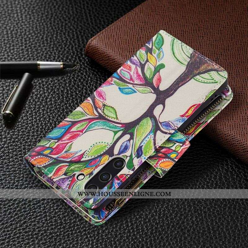 Housse Samsung Galaxy S21 FE Poche Zippée Arbre
