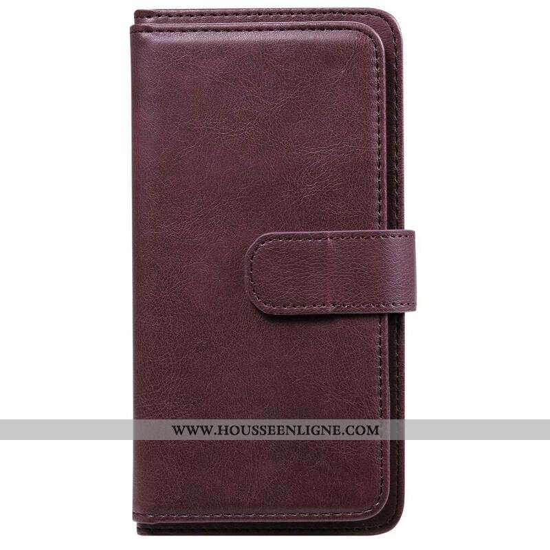 Housse Samsung Galaxy S21 FE Simili Cuir 10 Porte-Cartes