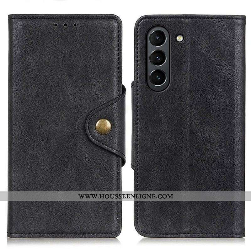 Housse Samsung Galaxy S21 FE Simili Cuir Bouton