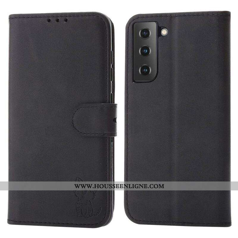 Housse Samsung Galaxy S21 FE Simili Cuir Chaton