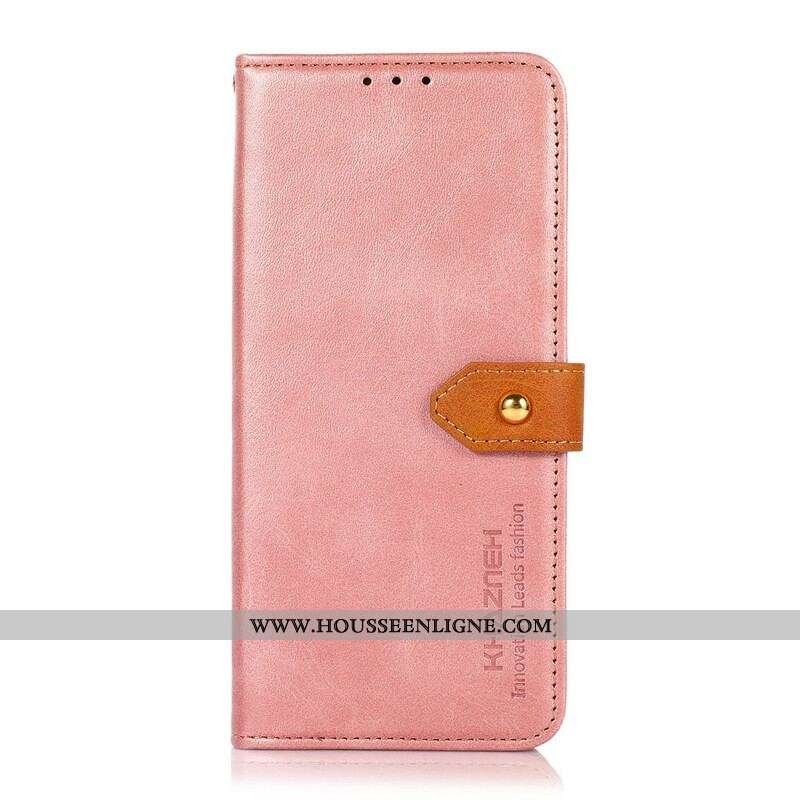 Housse Samsung Galaxy S21 FE Simili Cuir avec Sangle KHAZNEH