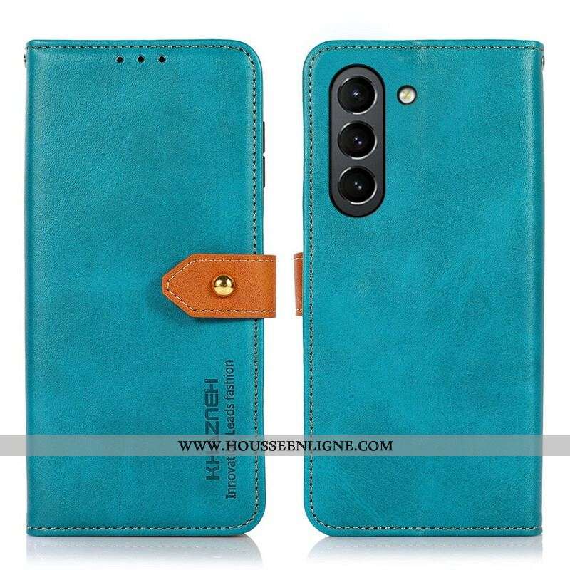 Housse Samsung Galaxy S21 FE Simili Cuir avec Sangle KHAZNEH