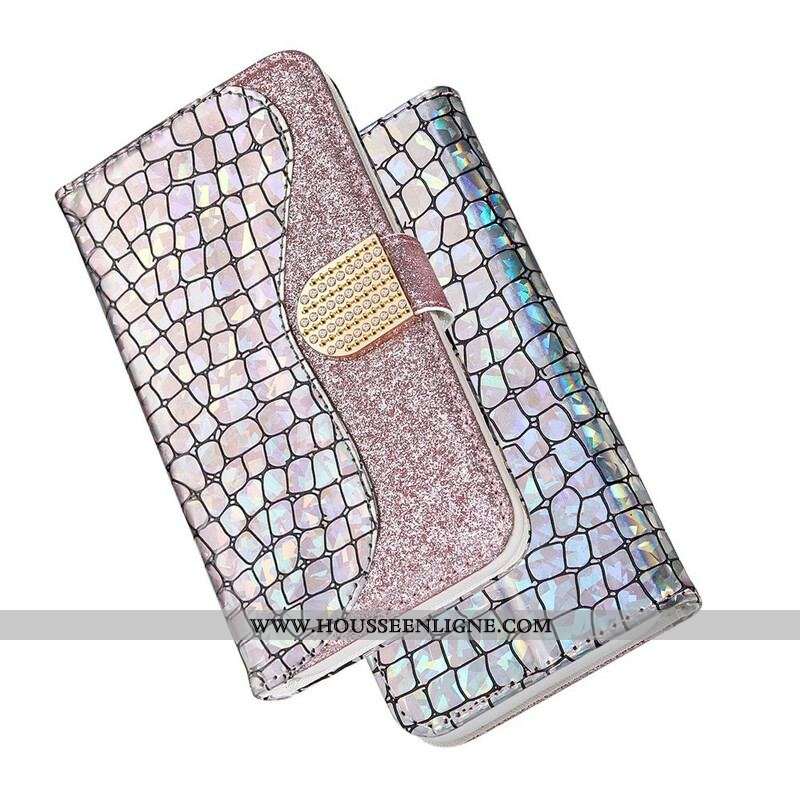 Housse Samsung Galaxy S21 Plus 5G Croco Diamants