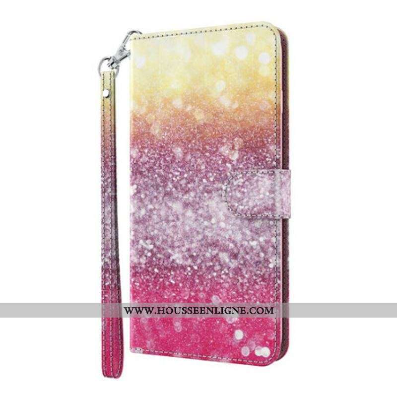 Housse Samsung Galaxy S21 Plus 5G Dégradé Paillettes Magenta