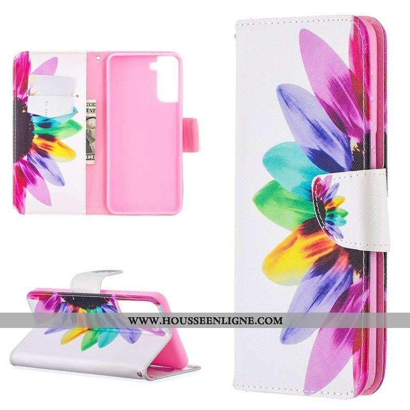 Housse Samsung Galaxy S21 Plus 5G Fleur Aquarelle