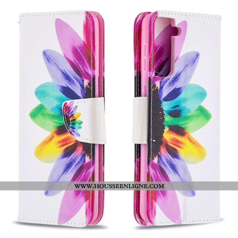 Housse Samsung Galaxy S21 Plus 5G Fleur Aquarelle