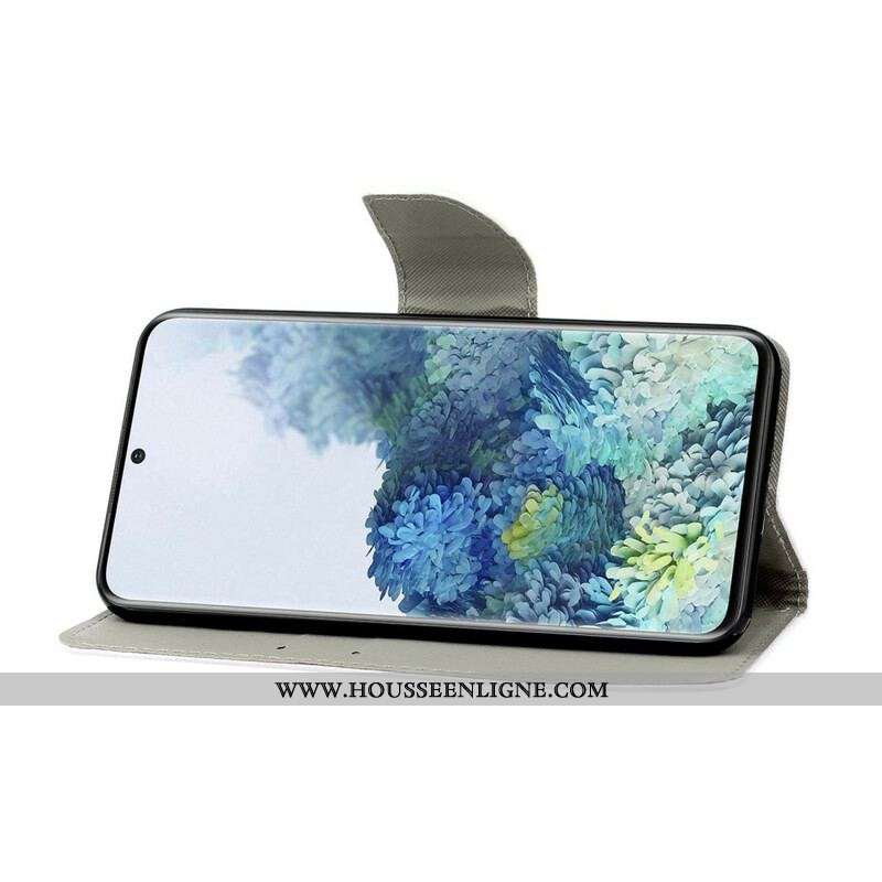 Housse Samsung Galaxy S21 Plus 5G Fleurs Colorées à Lanière