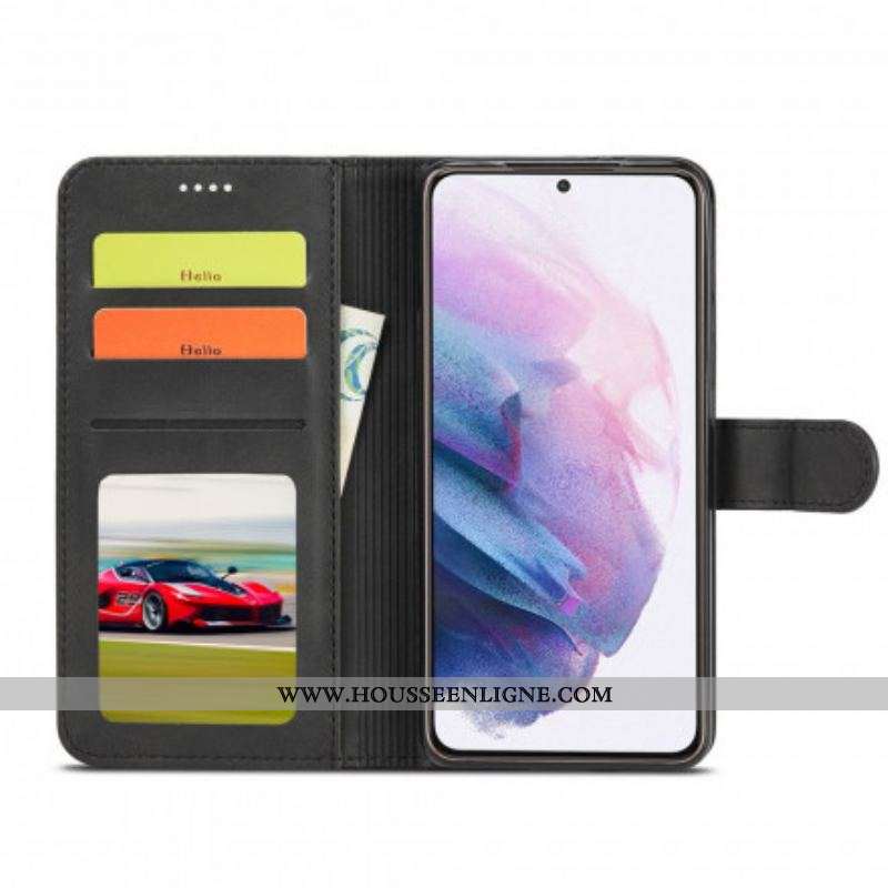 Housse Samsung Galaxy S21 Plus 5G LC.IMEEKE Effet Cuir