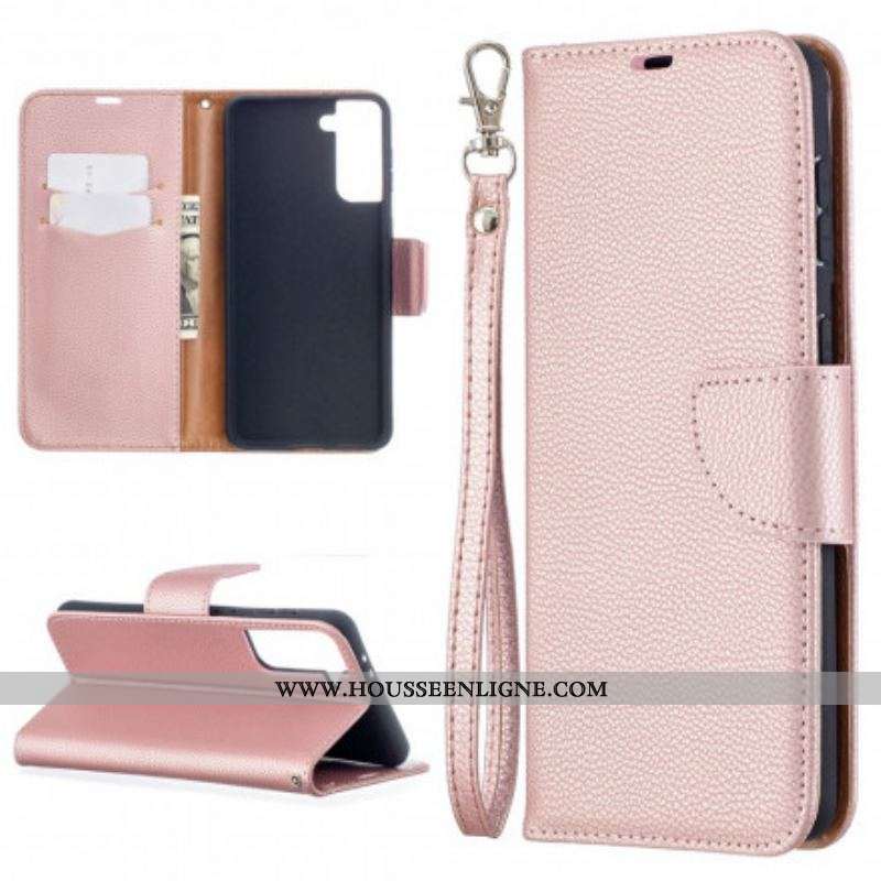 Housse Samsung Galaxy S21 Plus  5G Litchi Rabat Oblique