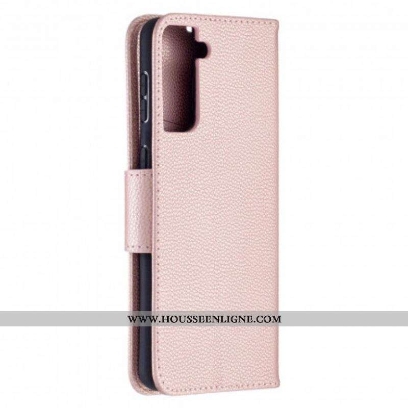 Housse Samsung Galaxy S21 Plus  5G Litchi Rabat Oblique