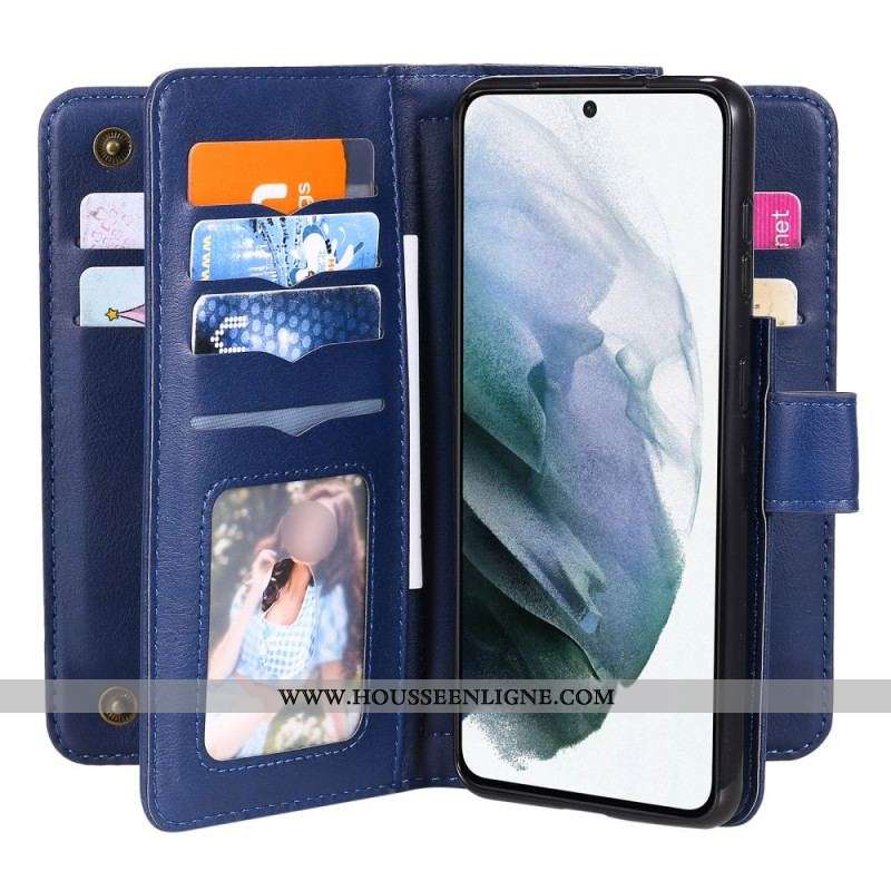 Housse Samsung Galaxy S21 Plus 5G Multi-fonctions 10 Porte-Cartes