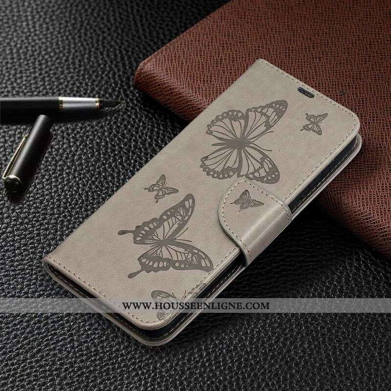 Housse Samsung Galaxy S21 Plus 5G Papillons et Rabat Oblique