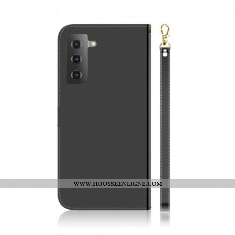 Housse Samsung Galaxy S21 Plus 5G Simili Cuir Couverture MIroir