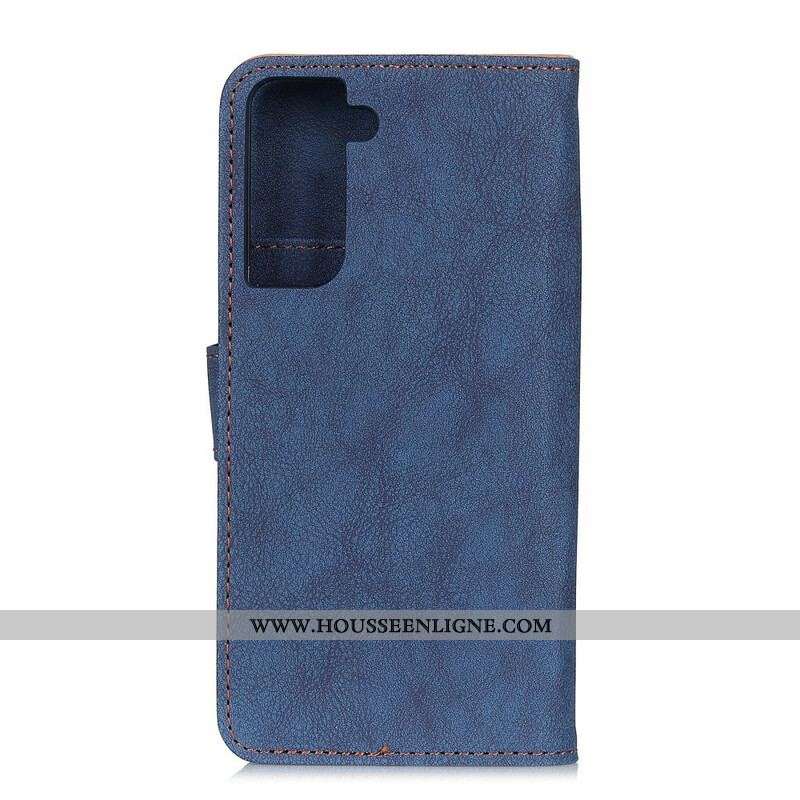 Housse Samsung Galaxy S21 Plus 5G Simili Cuir Fendu Rétro KHAZNEH