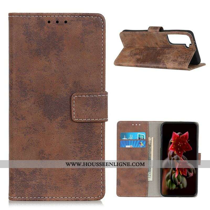 Housse Samsung Galaxy S21 Plus 5G Simili Cuir Vintage