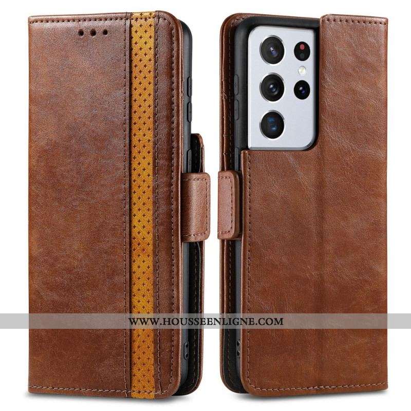 Housse Samsung Galaxy S21 Ultra 5G Bicolore Double Fermoir CaseneO