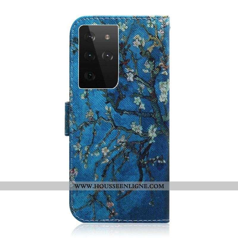Housse Samsung Galaxy S21 Ultra 5G Branche d'Arbre Fleuri