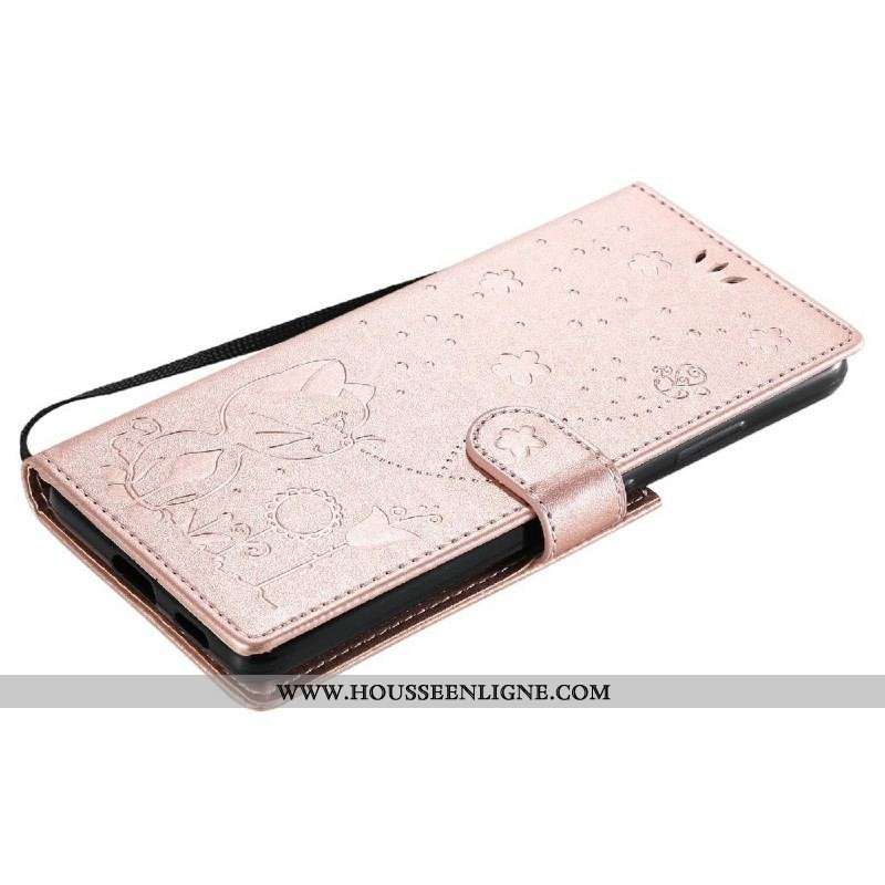 Housse Samsung Galaxy S21 Ultra 5G Chat et Abeille à Lanière