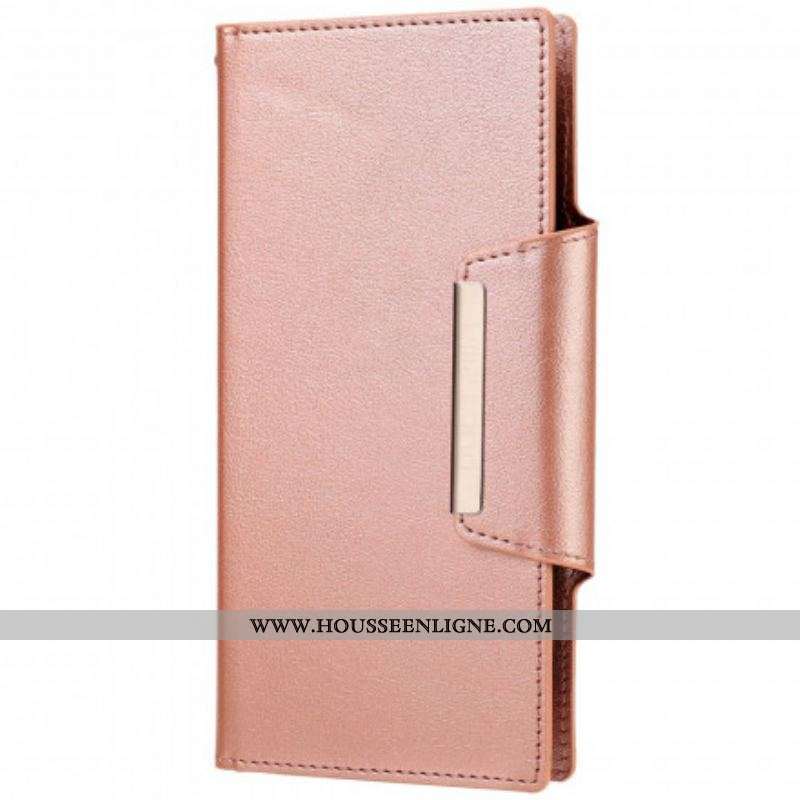 Housse Samsung Galaxy S21 Ultra 5G Coque Détachable Fermoir Argenté