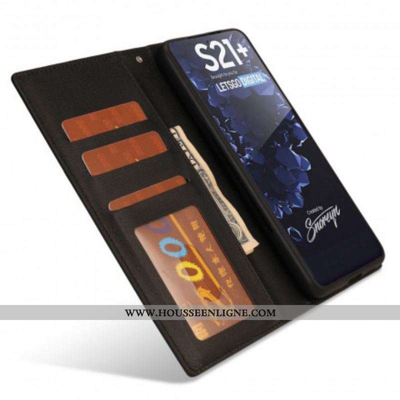 Housse Samsung Galaxy S21 Ultra 5G Coque Détachable Fermoir Argenté