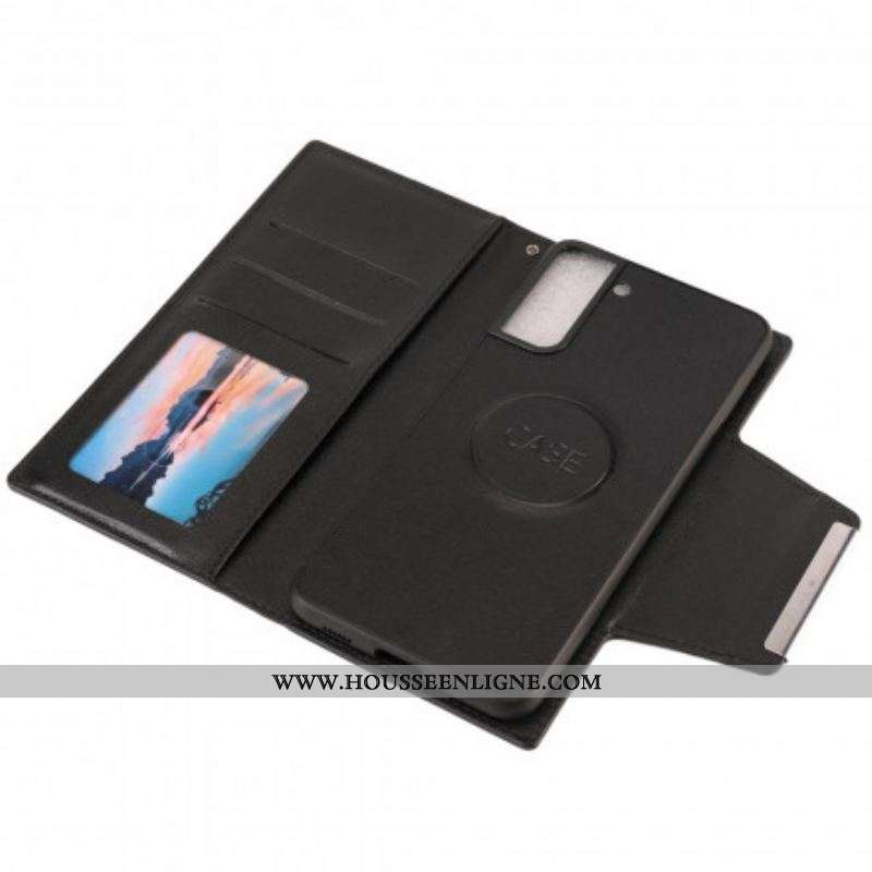 Housse Samsung Galaxy S21 Ultra 5G Coque Détachable Fermoir Argenté