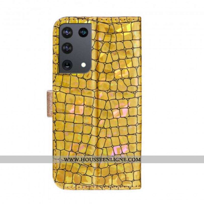 Housse Samsung Galaxy S21 Ultra 5G Croco Diamants