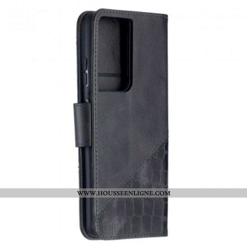 Housse Samsung Galaxy S21 Ultra 5G Effet Peau de Crocodile Classique