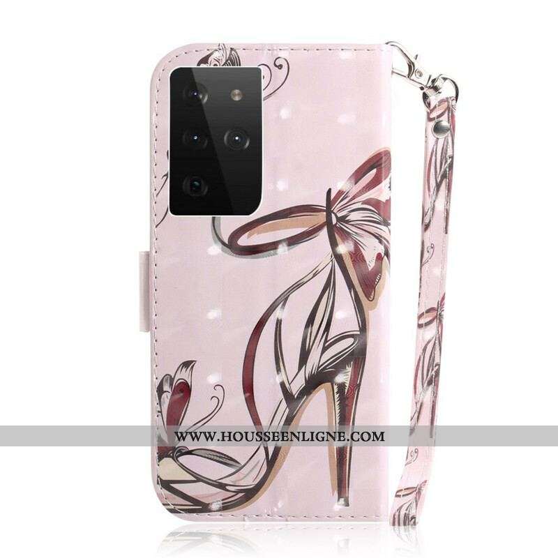Housse Samsung Galaxy S21 Ultra 5G Escarpin à Lanière